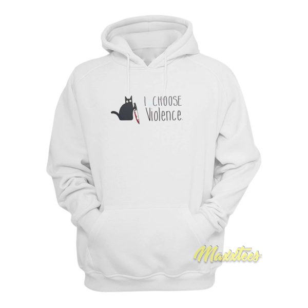 I Choose Violence Cat Black Knife Hoodie