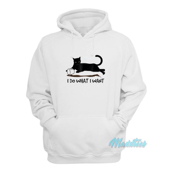 I Do What I Want Black Cat Coffee Hoodie