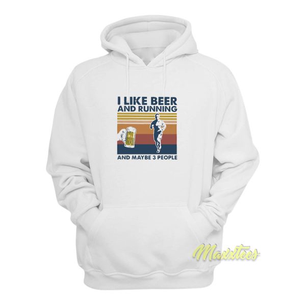 I Like Beer and Running Hoodie