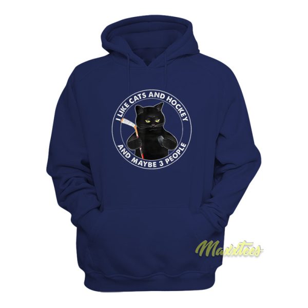 I Like Cats and Hockey and Maybe 3 People Hoodie