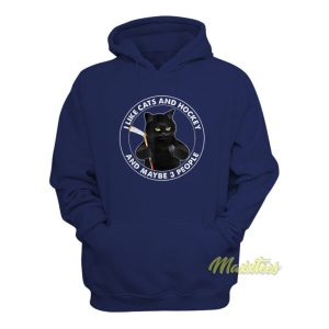 I Like Cats and Hockey and Maybe 3 People Hoodie 2