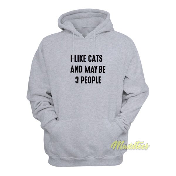 I Like Cats and Maybe 3 People Hoodie