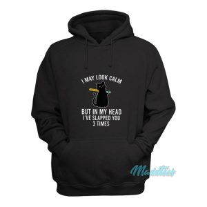 I May Look Calm Cat Hoodie 1