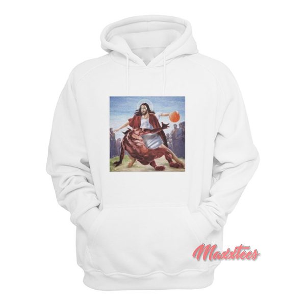 Jesus Crossing Up Satan Basketball Hoodie