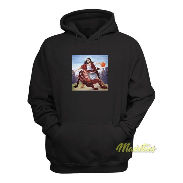 Jesus vs Satan in Basketball Hoodie