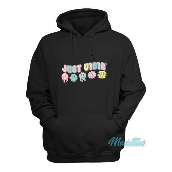 Just Vibin’ Dripping Smiley Faces Hoodie