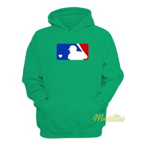 Major League Baseball Logo Heart Hoodie 1 Major League Baseball Logo Heart Hoodie 2