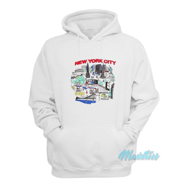 New York City Map Soho Tribeca Hoodie