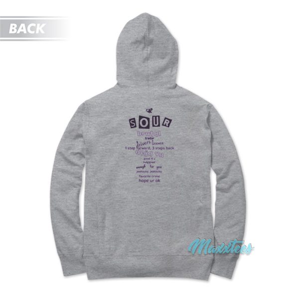 Olivia Rodrigo Safety Pin Sour Tracklist Hoodie