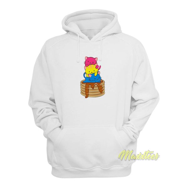 Pansexual Pride Flag Kawaii Cats On Pancakes Hoodie