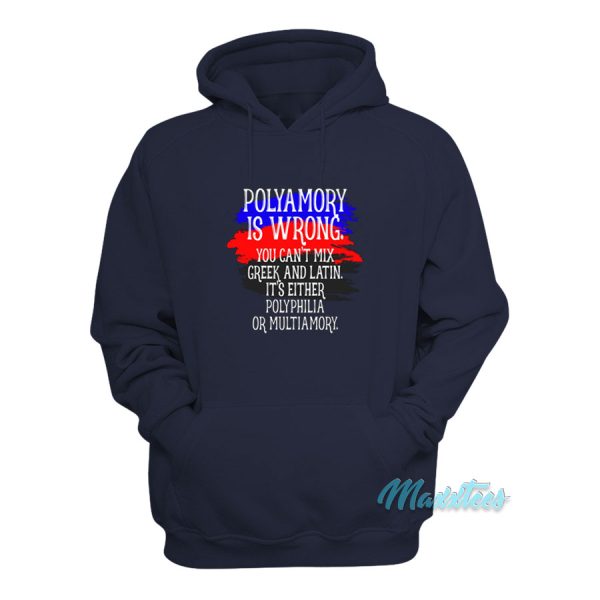 Polyamory Is Wrong You Can’t Mix Greek Hoodie