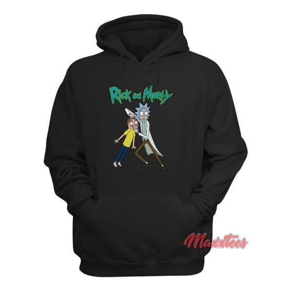 Rick &amp Morty Rick Holding Mortys Eyes Hoodie