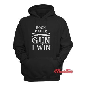 Rock Paper Scissors Gun I Win Hoodie 2