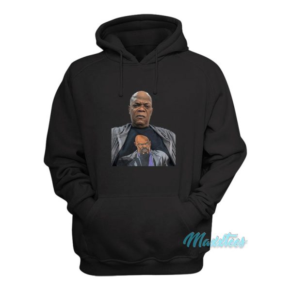 Samuel L. Jackson Wearing a T-Shirt Of Himself Hoodie