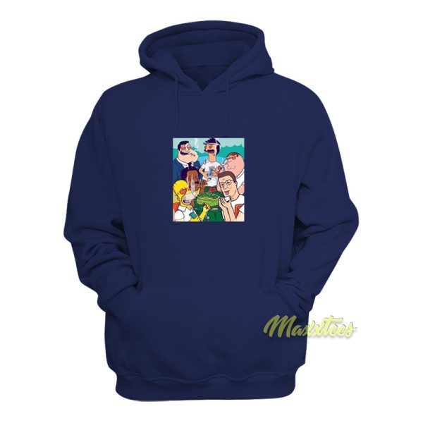 Simpson Smoking Weed and Hank Hill Hoodie