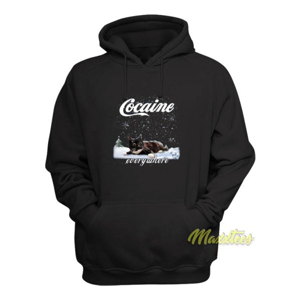 Snow Black Cat Cocaine Everywhere Hoodie