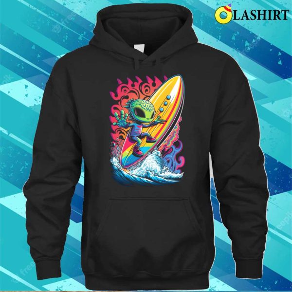 Alien Funny T-shirt, The Funky Alien Surfer T-shirt