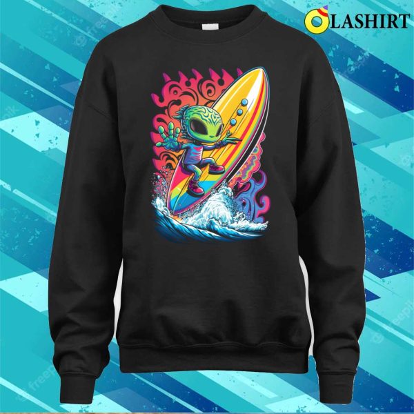 Alien Funny T-shirt, The Funky Alien Surfer T-shirt