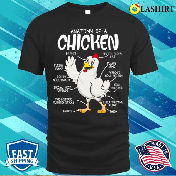 Anatomy Of A Chicken Shirt Country Farmer Funny Chicken T-shirt