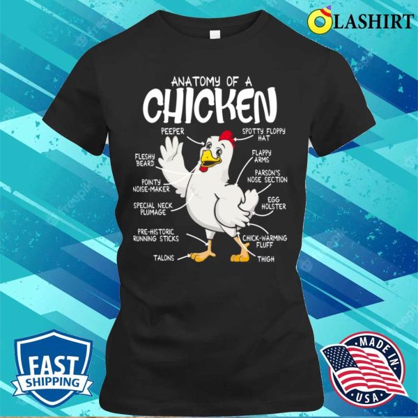 Anatomy Of A Chicken Shirt Country Farmer Funny Chicken T-shirt