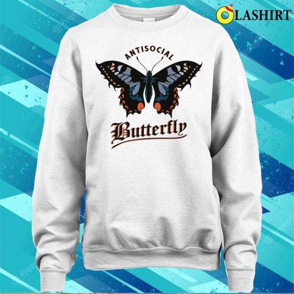 Antisocial Butterfly T-shirt, Funny Antisocial Butterfly, Introvert Distressed T-shirt