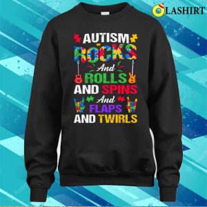 Autism Rocks And Rolls Funny Autism Awareness Month T shirt 4