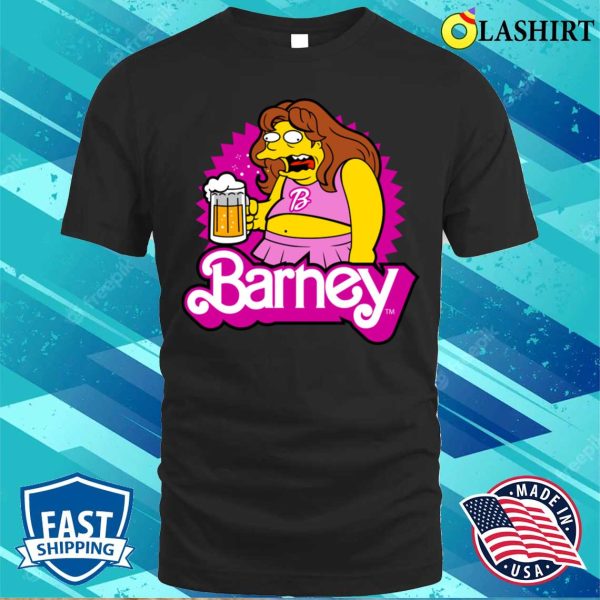 Barbenheimer T-shirt, Barbenheimer Funny Beer Drunk Parody Cartoon T-shirt