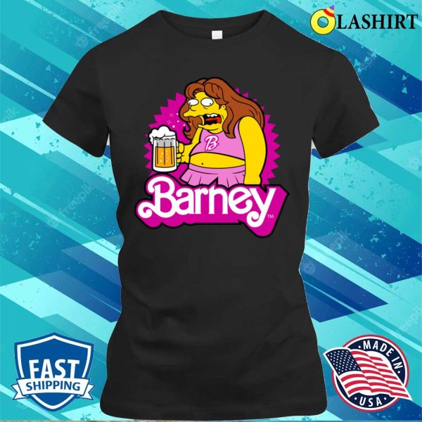 Barbenheimer T-shirt, Barbenheimer Funny Beer Drunk Parody Cartoon T-shirt