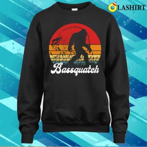 Bassquatch Funny Bigfoot Fishing Outdoor Retro T shirt 4