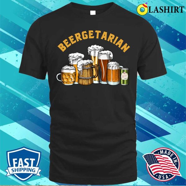 Beergetarian Beer T-shirt, Funny Brewing Beer Lovers Beergetarian T-shirt