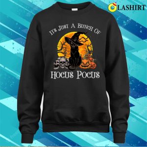 Black Cat Moon Funny Halloween Costume Bunch Of Hocus Pocus Shirt 4