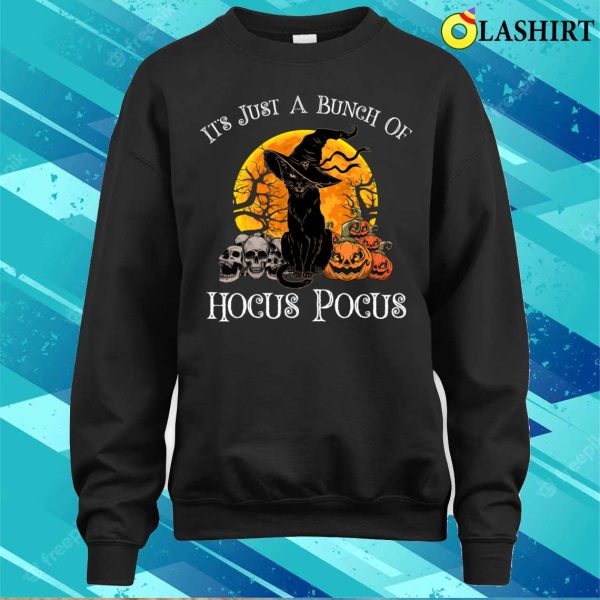 Black Cat Moon Funny Halloween Costume Bunch Of Hocus Pocus Shirt