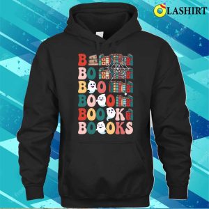 Boooks Ghosts Funny Halloween Teacher Book Library Reading Shirt 3