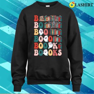 Boooks Ghosts Funny Halloween Teacher Book Library Reading Shirt 4