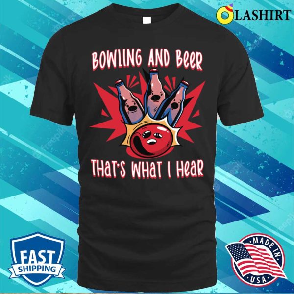 Bowling Alley T-shirt, Funny Bowling Bowler Art T-shirt