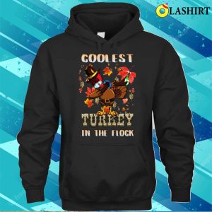 Boys Kids Thanksgiving Day Funny Coolest Turkey In The Flock T shirt 3