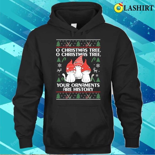 Cats Christmas Shirt Funny Ornaments Pajama Family Tee Shirt