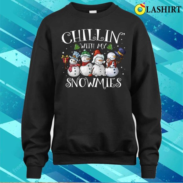 Chillin With My Snowmies Christmas Family Matching Pajamas T-shirt