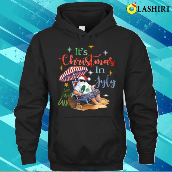 Christmas In July Santa Beach Summer Float Xmas Funny T-shirt