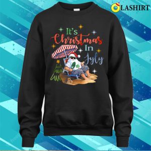 Christmas In July Santa Beach Summer Float Xmas Funny T shirt 4