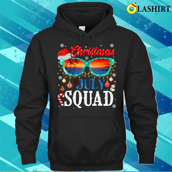 Christmas In July Squad Sunglasses Summer Beach Funny Xmas T-shirt