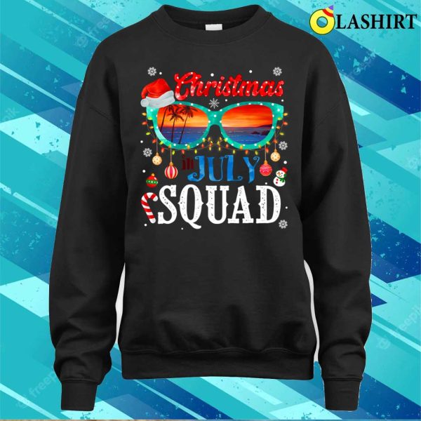 Christmas In July Squad Sunglasses Summer Beach Funny Xmas T-shirt