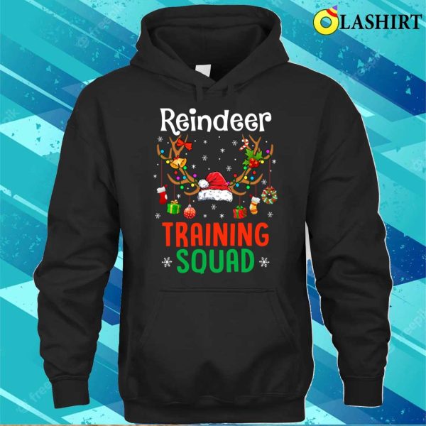 Christmas Running Funny Reindeer Training Squad Team Family Shirt