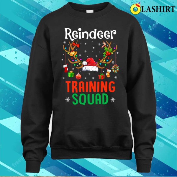 Christmas Running Funny Reindeer Training Squad Team Family Shirt