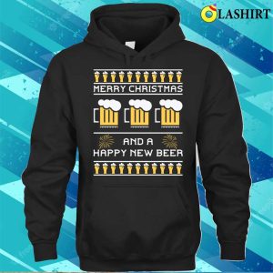 Christmas T shirt Beer Drinking Funny Christmas Ugly Sweater Beer Lover T shirt 3