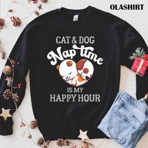 Dog Naptime Is My Happy Hour Funny Vintage Animals Cute Dogs Lover T shirt 1