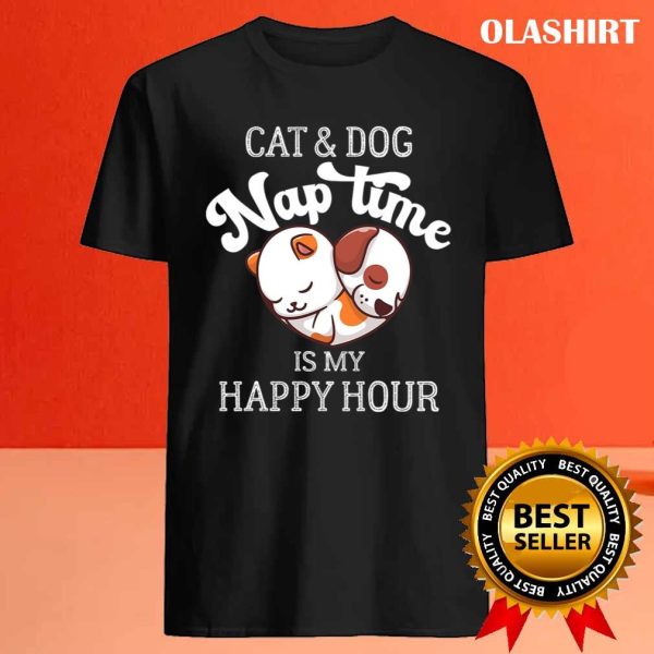 Dog Naptime Is My Happy Hour, Funny Vintage Animals Cute Dogs Lover T-shirt