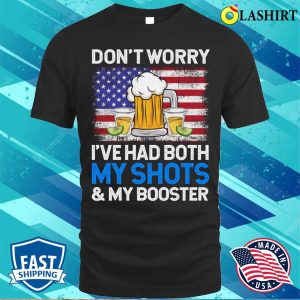 Dont Worry Ive Had Both My Shots Funny Vaccination Tequila Retro Mens T shirt 1