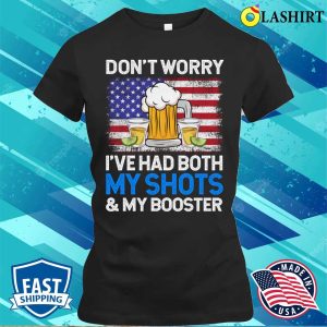 Dont Worry Ive Had Both My Shots Funny Vaccination Tequila Retro Mens T shirt 2