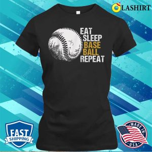 Eat Sleep Baseball Repeat Baseball Player Funny Baseball Men T shirt 2